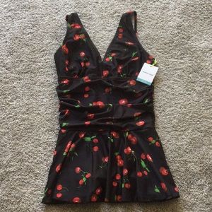 RETRO CHERRY SWIMSUIT - SMALL NWT